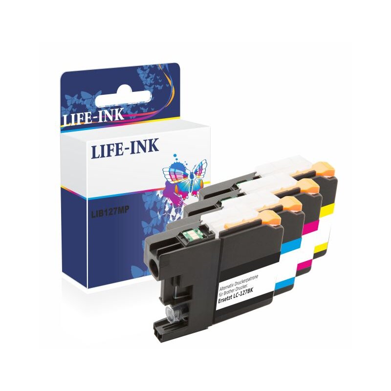 Life-Ink XL Multipack ersetzt LC-123, LC123, LC-121, LC121 für Brother Drucker