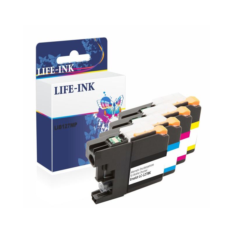 Life-Ink XL Multipack ersetzt LC-123, LC123, LC-121, LC121 fr Brother Drucker