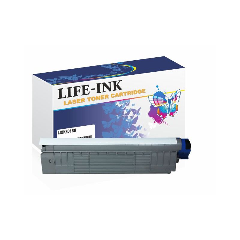 Life-Ink Toner LIOK801BK (ersetzt 44643004) schwarz