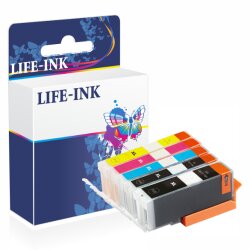 Life-Ink Druckerpatronen 5er Set ersetzt Canon PGI-580,...