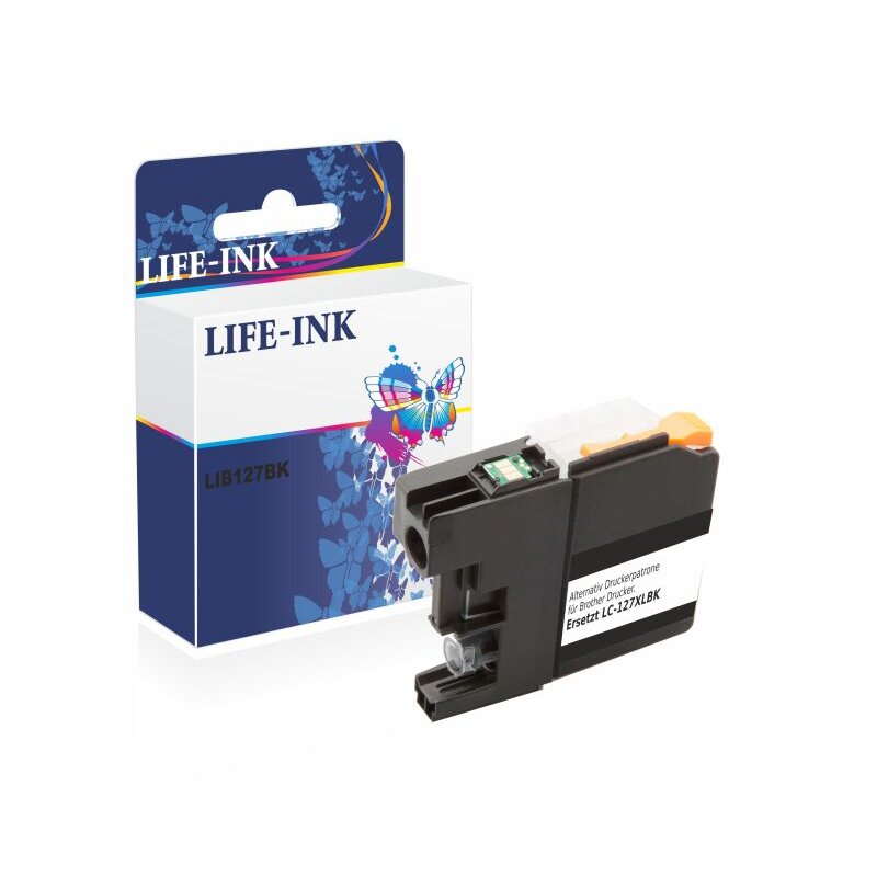 Life-Ink Druckerpatrone ersetzt  LC-127BK für Brother Drucker black XL
